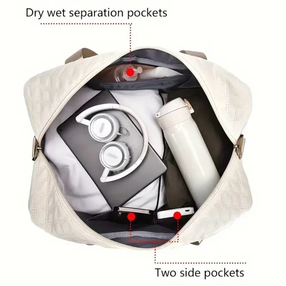 New Oversized Duffel Bag - Stylish & Durable with Shoe Compartment (11”x19”) - Picture 3 of 4